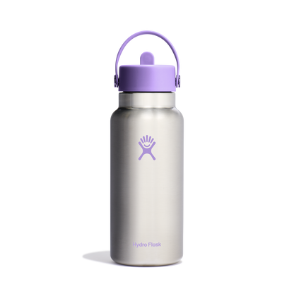32oz (946mL) Wide Mouth with Flex Straw Cap - Stainless Steel